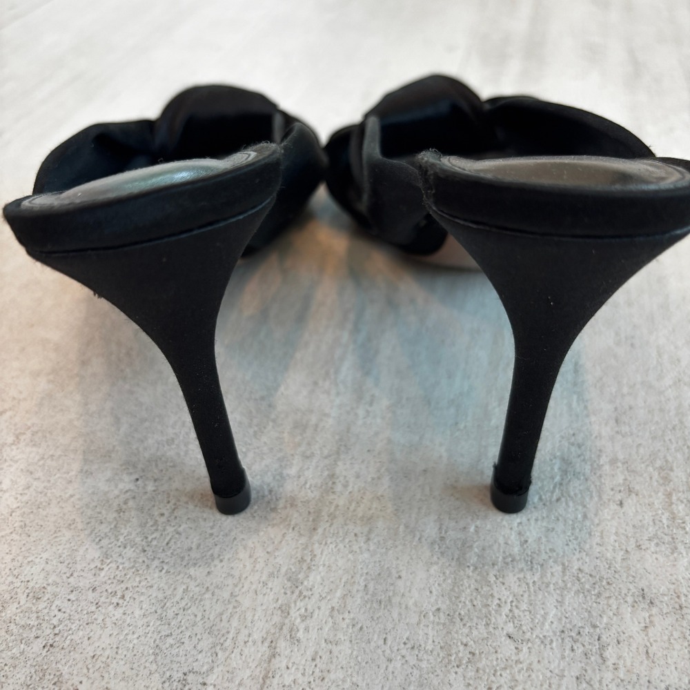 Alexandre Birman Kacey 85 Black Satin Mule Heels Knot Detail Stiletto 39.5 US 9 - Picture 7 of 9